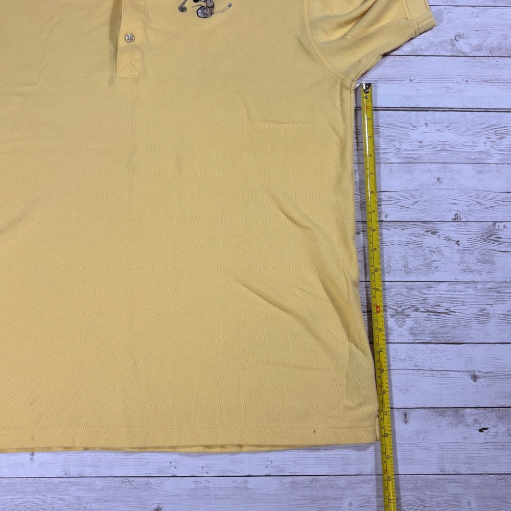 Greg Norman Mickey Mouse Golf Polo Shirt Mens XL Yellow Play Dry Pique Disney - Picture 13 of 15